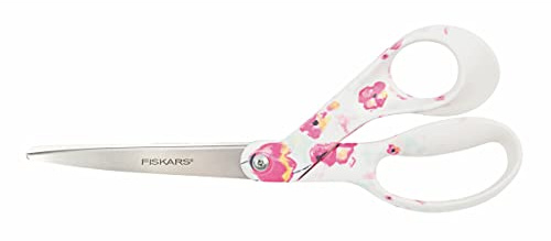 Fiskars Forbici Universali, Lunghezza Totale: 21 cm, Acciaio di qualità/Plastica, Inspiration, Motivo floreale, 1023989