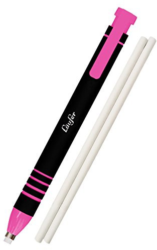 Läufer 69543 Radierstift pink, inkl. 2 Ersatzradierer, nachfüllbarer Radiergummi, sehr präzise, Blisterkarte enthält 1 Radierstift und 2 Ersatzradierer