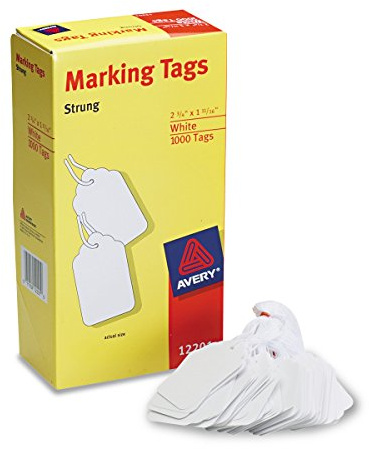 Avery 12201 Medium-Weight White Marking Tags, 2 3/4 x 1 11/16 (Box of 1000)