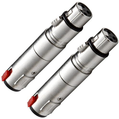 Seismic Audio - New Pack of Two Locking XLR Female to Stereo/TRS 1/4 Female Cable Adapter - Microphone/Speaker Cable Converter/Connector