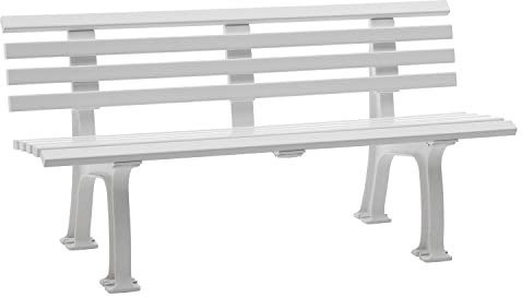 Blome Sitzbank Sylt - 3-Sitzer Gartenbank für Garten, Balkon, Terrasse, Parkbank in weiß, Made in Germany