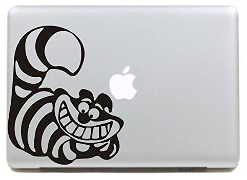 Vati hojas desprendibles Cheshire gato dibujos animados vinyl Rise Creativo fotos piel arte negro para Apple Macbook Pro Aire 13/15 pulgadas unibody