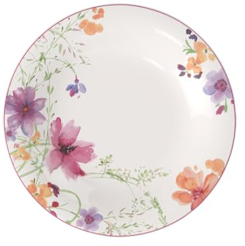 Villeroy & Boch Mariefleur Basic Runder Gourmetteller, 30 cm, Premium Porzellan, Weiß/Bunt