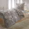 G Bettwarenshop Biber Bettwäsche Sterne Taupe 1 Bettbezug 155 x 200 cm + 1 Kissenbezug 80 x 80 cm
