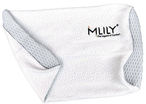 Mlily Ersatz-Kissenbezug für Orthopädisches Nackenstützkissen Von Ebitop-Kissen Aus Viscoelastischem Gelschaum (Memory Foam) In Weiß, Einstellbare, 60x35x13cm