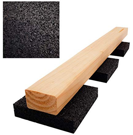 My Plast I 90 x 90 x 20 mm - 25 Stück I Terrassen-Pads – wasserbeständige Gummimatten für Terrassen-Holz, belastbare Bautenschutzmatte