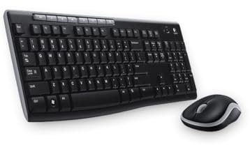 Logitech MK270 Combo Teclado y Ratón inalámbrico compacto para Windows, Conexión 2,4 GHz, 8 Teclas de Acceso Directo, Batería 2 Años, PC/Portable, Layout Griego QWERTY, Color Negro