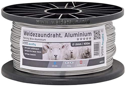 VOSS.farming Aludraht 400m lang 1,8mm Zaunanlage, Weidezaun, Wildabwehr, Zaunanlage, Drahtzaun, Schweine, Rinder