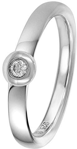 trendor Damenring Diamant 925 Silber Brillantring 0,05 ct 88315-54 Ringgröße 54/17,2