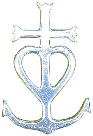 Broche Croix de Camargue, Fait Main en Etain Fin - Fabrication Francaise
