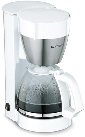 Cloer 5011 Filterkaffeemaschine mit Warmhaltefunktion, 800 W, 10 Tassen, Filtergrösse 1x4, weiß, Kunststoff