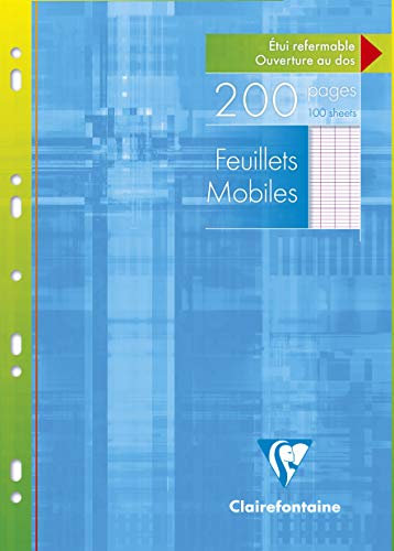 Clairefontaine 1751C Ringbucheinlagen Packung (mit 100 Blatt DIN A4, 21 x 29,7 cm, französische liniert, 90g, ideal für die Schule), weiß