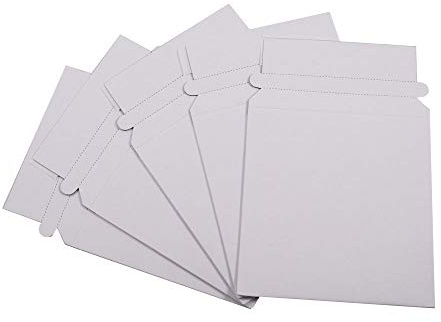 Maxtek 100 Stay Flat CD/DVD White Cardboard Mailers,5 1/4 x 5 1/4 inch, Self Seal Adhesive with Flap