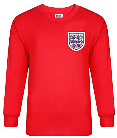 Score Draw England 1966 World Cup Final No 6 Retro Shirt Red Large Cotton