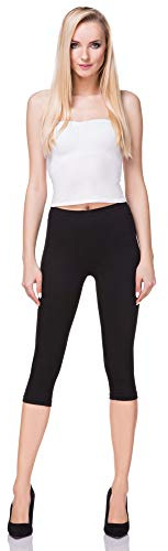 FUTURO FASHION - Leggings Piratas de algodón - Mayor Comodidad - Negro - Talla EU 38