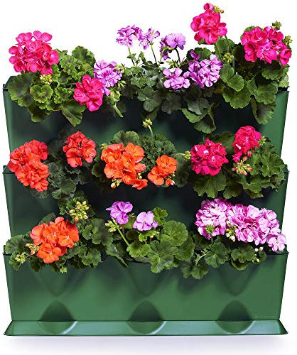 minigarden Vertical 1 Set pour 9 Plantes, Jardin Vertical Modulaire & Extensible, Autoportant ou Fixé au Mur, Système Innovant de Drainage, Long Cycle de Vie (Vert)