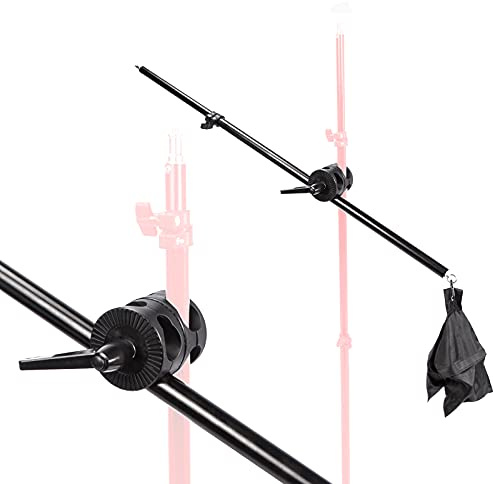 Hwastudio®, treppiede con braccio telescopico per sostenere luci fotografiche, sacchetto per sabbia, braccio articolato e dado di bloccaggio (doppio morsetto), dimensioni: 75–135 cm