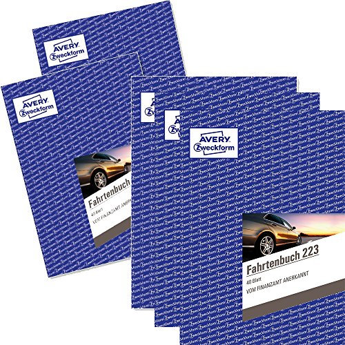 5er Sparbundle Avery Zweckform 223 Fahrtenbuch für PKW (A5, 40 Blatt) weiß