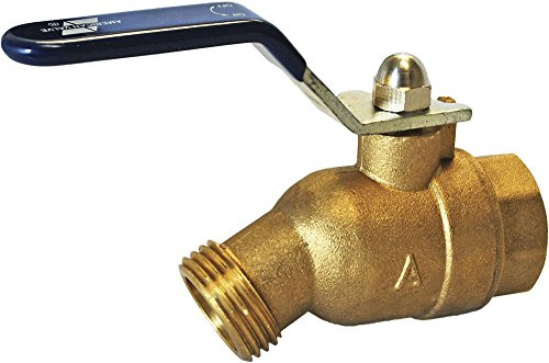 American Valve M76QT 3/4 Quarter Turn Hose Bibb FIP, 2 port, 3/4-Inch, Brass
