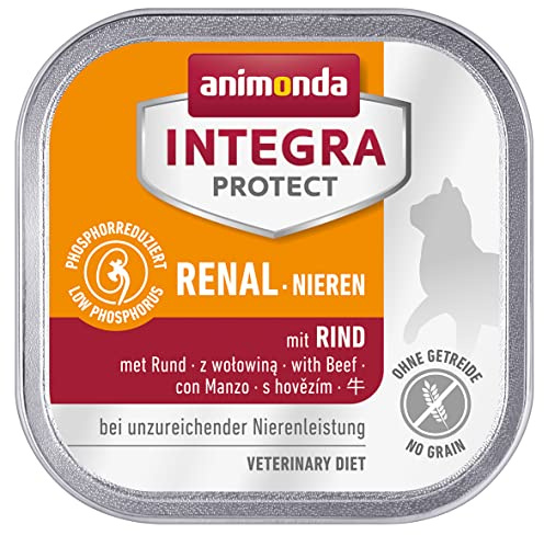 animonda Integra Protect Reni Gatto, alimento umido in caso di insufficienza renale cronica, con manzo, 16 x 100 g