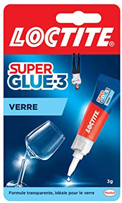 LOCTITE Colles Cyanoacrylates SUPERGLUE-3 Spécial Verre Tube 3g Blister 12uc