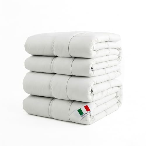 Italian Bed Linen Piumino 4 Stagioni Prestige, Microfibra, Bianco, 250 x 200 cm
