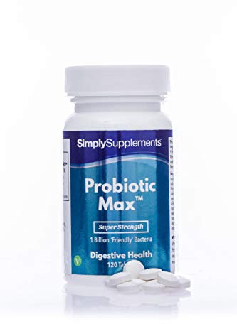 Probiotic Max Tablets | with Added Calcium | Supports Normal Function of Digestive Enzymes | 120 Tablets = 2 Months Supply | Suitable for Vegans and Vegetarians | Made in The UK and GMP Certified