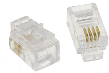 RJ10 4p4c Modular Crimps Bouchons Fiches Connecteur pour Combiné Cables/Leads [10 Paquet de]