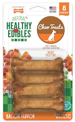 Nylabone Healthy Edibles Dog Treats, Bacon Flavor, X-Small, 8 Count