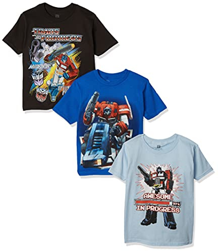 Transformers Little Boys' Boys Assorted Tee 3-Pack, Assorted, 5/6