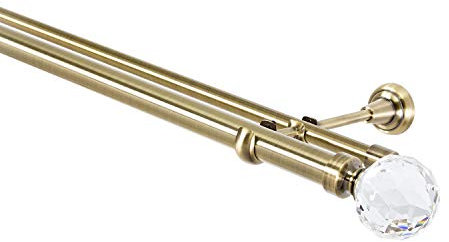 Gardinenstange 25/16 mm 2-Läufig Antik-Gold Metall (160)