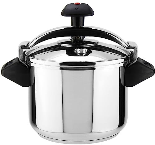 Magefesa Inoxtar – Traditioneller Schnellkochtopf 6L, Edelstahl 18/10, Induktion, Gesundes Kochen, Drehknopfverschluss, 5-lagiger Thermodiffusionsboden