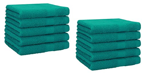 Betz 10er Premium Gästehandtücher-Set - Gesichtstücher-Set - Handtücher-Set - Händehandtücher - 30 x 50cm - smaragdgrün