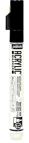 Pébéo 205734 Marqueur acrylique Pointe ronde 1,2mm Blanc Népal