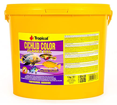 Tropical Cichlid Color Flakes - farbverstärkendes Flockenfutter mit Beta-Glucan, 1er Pack (1 x 5 l)