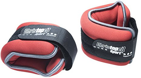 Christopeit Sport Gewichtsmanschette 2 x 2 kg - 2er Set Fußgelenk- oder Handgelenkgewichte - Klettverschluss einstellbar