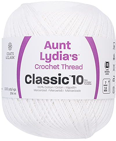 Aunt Lydia Value Crochet Cotton, White - 151.0201