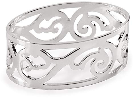 EDZARD Serviettenring Vita, versilbert, anlaufgeschützt, Länge 5 cm, 4 er Set