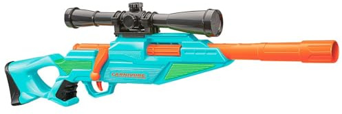 BuzzBee Air Warriors Carnivore - Bolt Action Dartblaster mit abnehmbarem Zielfernrohr & 4 Long Distance Darts