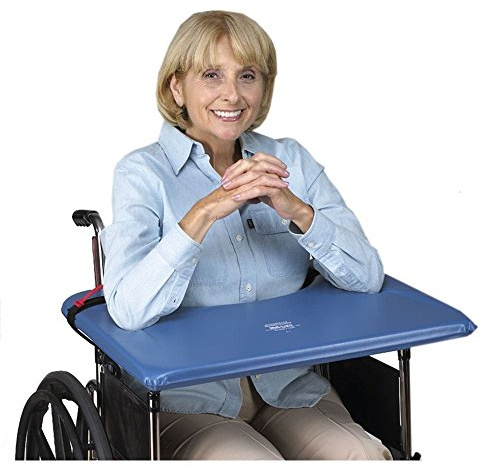 Skil-Care 20-22 Wheelchair Vinyl Lap Tray with Straps, Provides Proper Body Alignment & Balance, Available in Nylon or Vinyl Covers, Easy-Release Hook & Loop Closures, Wipe-Clean Surface, 705022