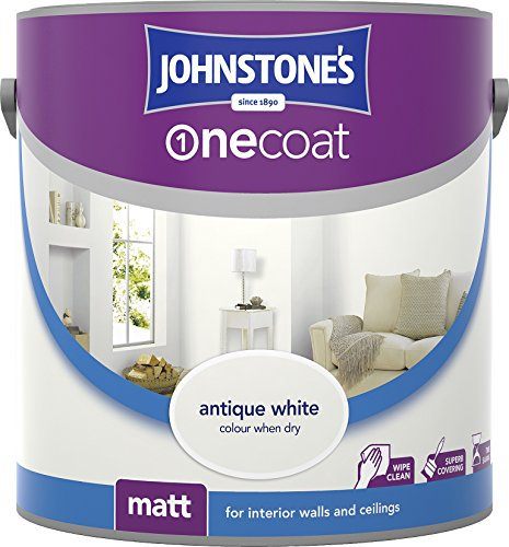 Johnstone's One Coat Matt Emulsion Paint - Antique White 2.5L