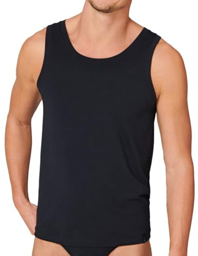 Schiesser Herren Ohne Arm Atmungsaktiv - Long Life Soft Unterhemd, Blauschwarz_149042, XL EU