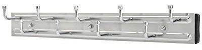 Rev-A-Shelf 14 Pull Out Closet Organization Rack for Belts, Ties and Scarves, Accessories Storage Hanger with Mounting Hardware, Chrome, BRC-14CR