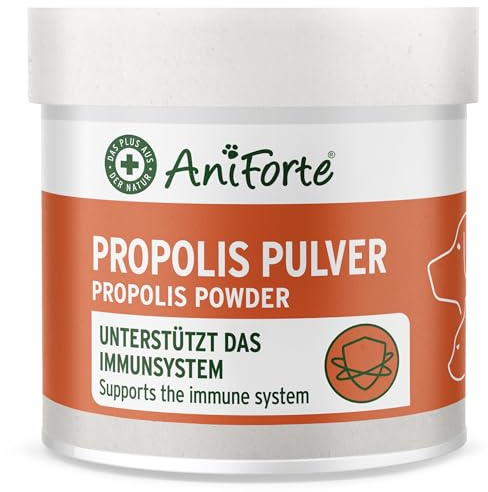 AniForte Propolis Pulver für Hunde & Katzen 20g - Natürliches Propolispulver zur Unterstützung von Immunsystem, Abwehrkräfte & vitaler Haut