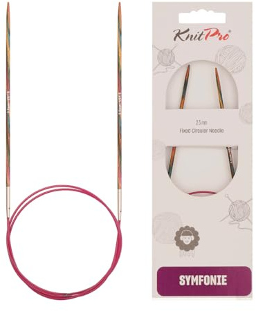 KnitPro Symfoni – rundstickig nål med träspets, flerfärgad, 2,50 mm
