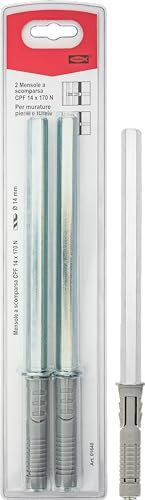 Fischer Reggi Mensola a Scomparsa CPF 14x170 K, per Applicazioni di Mensole, Scaffali e Ripiani su Murature Piene e Semipiene, 2 pezzi, 1640