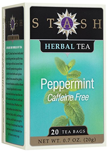Stash Tea Company, Premium Peppermint Herbal Tea, Caffeine Free, 20 Tea Bags
