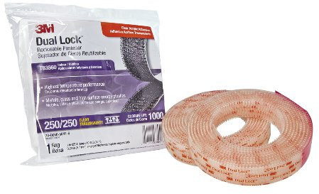 3M 3560TB Dual Lock Reclosable Fasteners, 25 mm x 3 m, Translucent