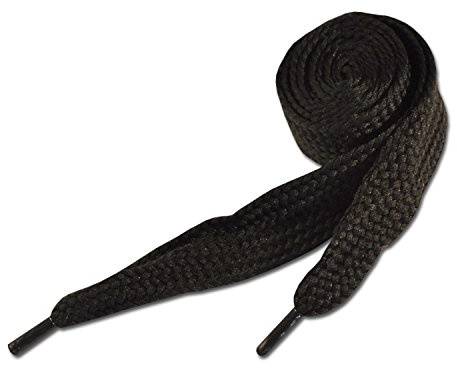 Underground Kulture Super Fat Black Wide Shoelaces for Trainers - 20mm x 120cm - Flat Coloured Replacement Laces for Sneakers, Skate Shoes, Basketball Boots & Casual Sports Footwear (Men & Women)