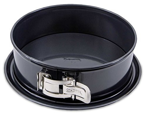 Städter Selection Springform mit Flachboden Backform, Metall, Schwarz, 24 cm